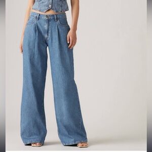 LEVI'S PREMIUM Dad Wide Leg pleated denim size 25 waist 30 inseam NEVER WORN